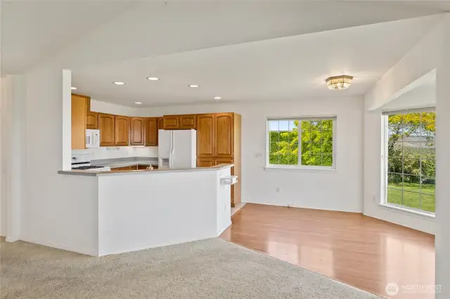 Dining room and kitchen
