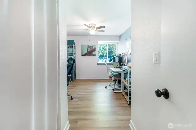 Office or bedroom with window seat purrrfect to sit in the sun.