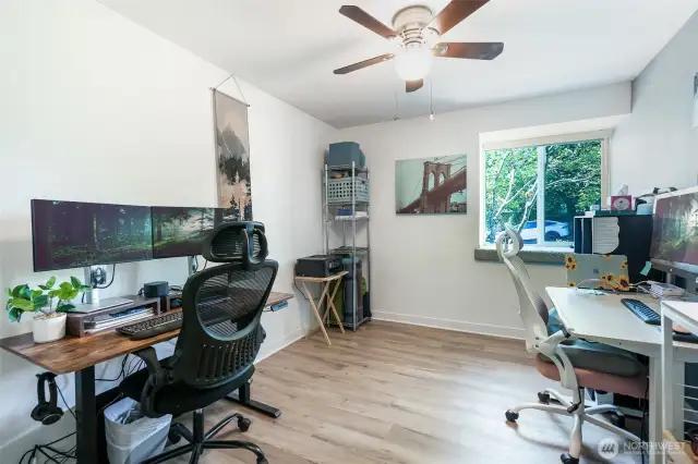 Another view of bedroom/office.