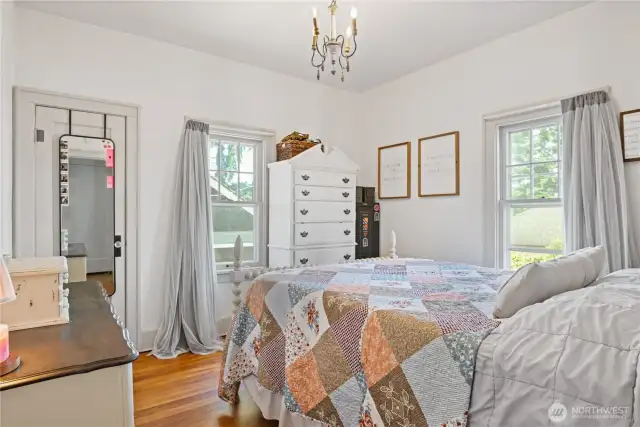 primary bedroom on main floor with walk in closet