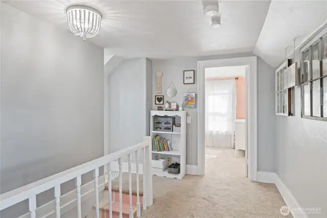 landing area at the top of the stairs