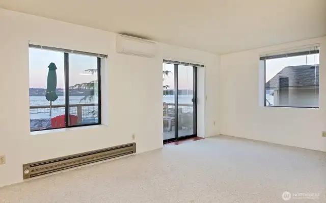 The apartment also has a view and deck access