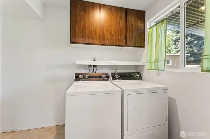 large laundry room downstairs.