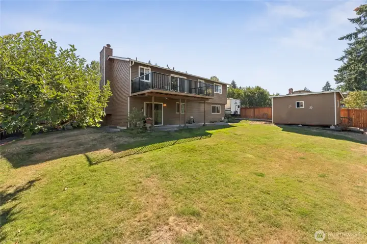 Large private back yard.