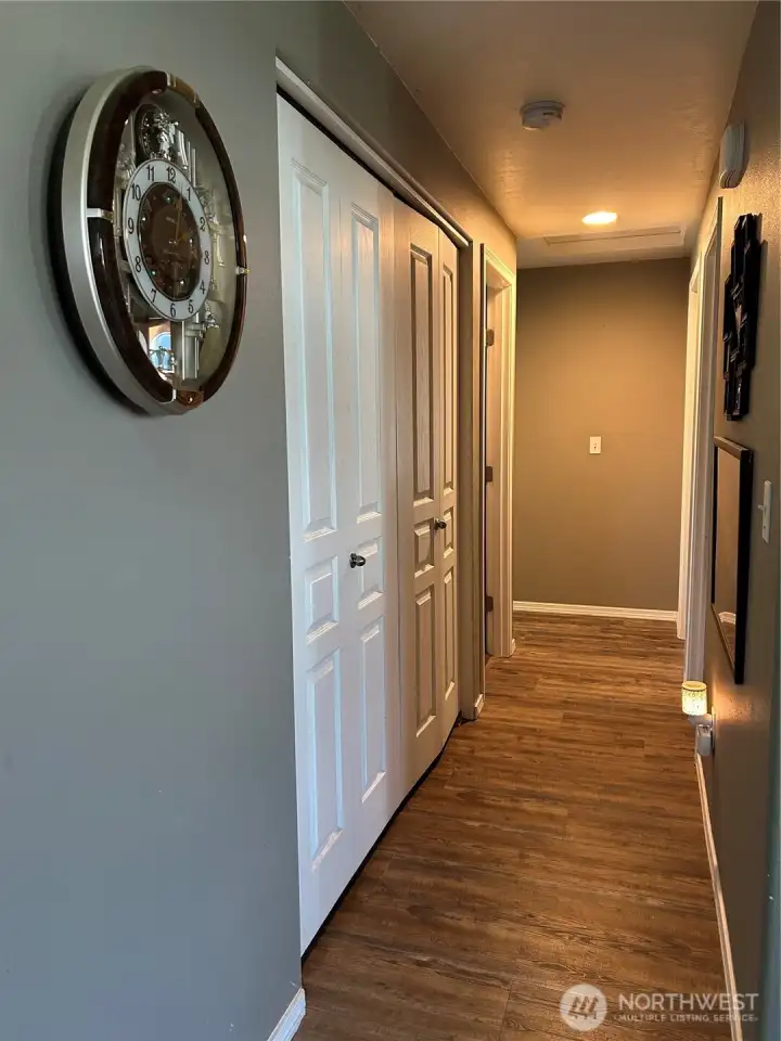 Hallway with laundry area