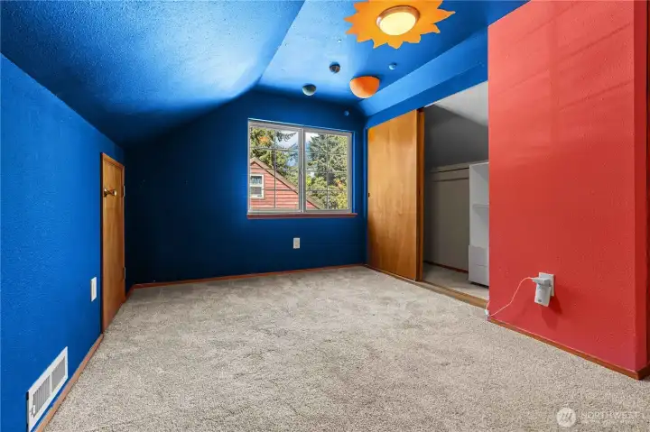 Upstairs bedroom with plenty of closet space.