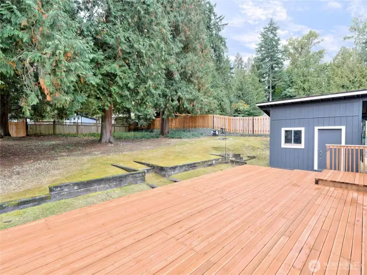 Refreshed 16 x 30 deck in back