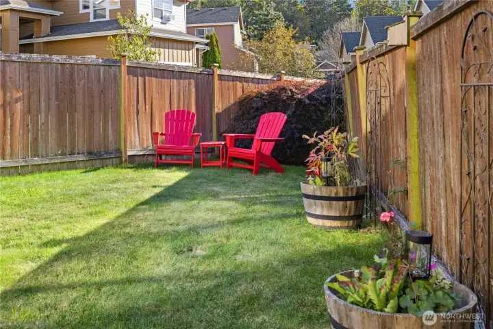 Fully fenced yard