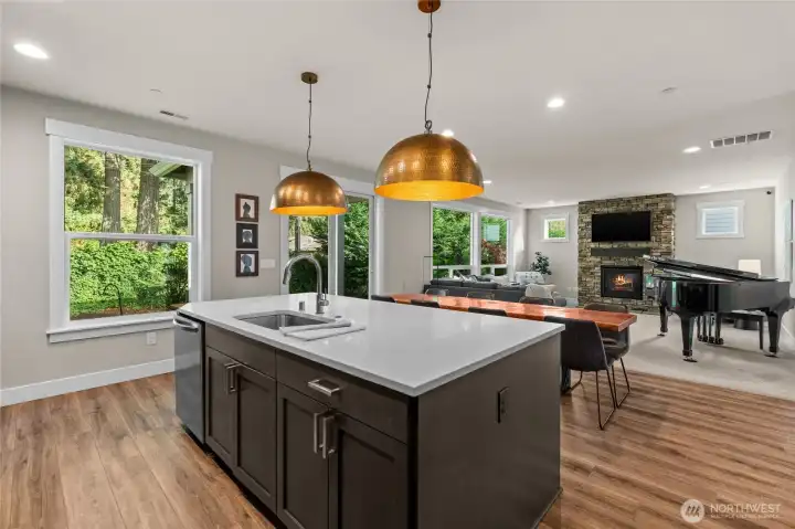 Entertain with ease as you prepare a meal and engage in conversation.