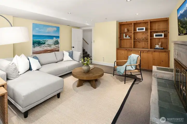 Lower Level - 3rd conforming bedroom staged as a rec room.