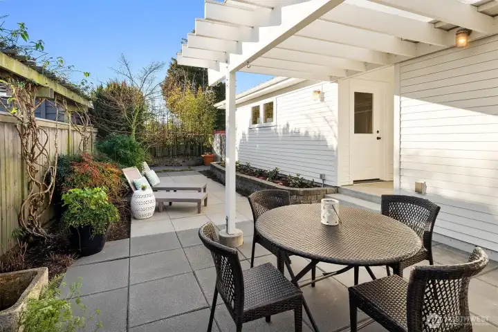 South side with plenty of private, fenced space to relax.