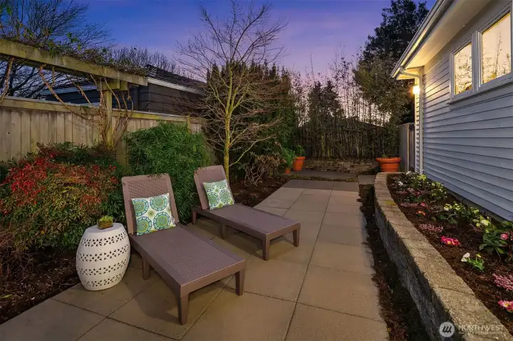 Well planted private outdoor comfort.