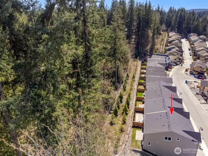 A rare and peaceful setting bordering a large green space for ultimate privacy. Relax and enjoy sights and sounds of nature with occasional deer walking by!