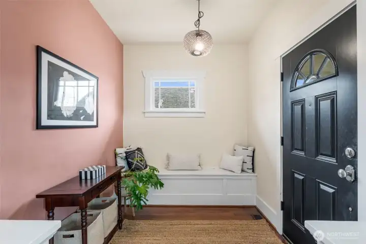 ...with built-in bench with storage.