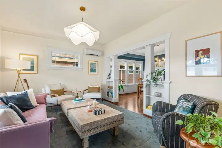 Gracious, light-filled living room...