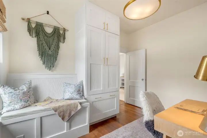 ...with built-in seating area and closet.