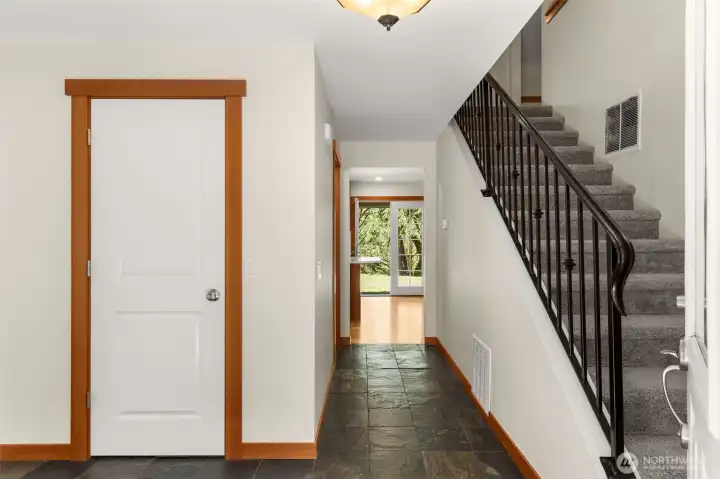 Step inside to a welcoming entry in this Honey Creek home in Renton Highlands, where clean lines and fresh interior paint create a bright, move-in-ready feel. The slate tile flooring offers both durability and style