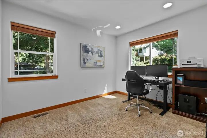 Bright and light spacious office off loft area with large windows.