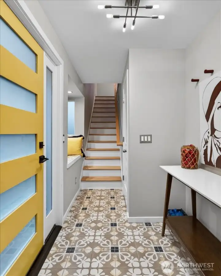 Main floor entry with heated floors