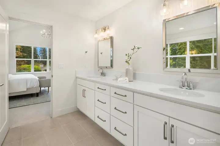 Luxurious spa inspired primary, ensuite bath.