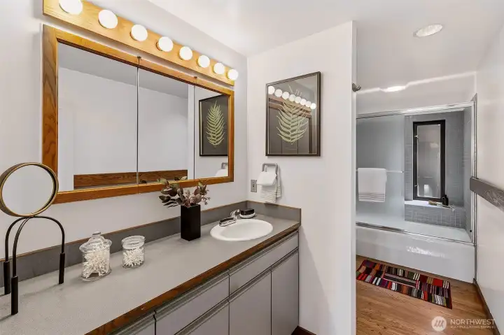 The main level bathroom - large enough to create an en-suite bathroom, plus a powder room for guests.