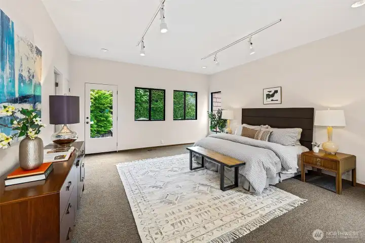 Primary bedroom on the top floor.