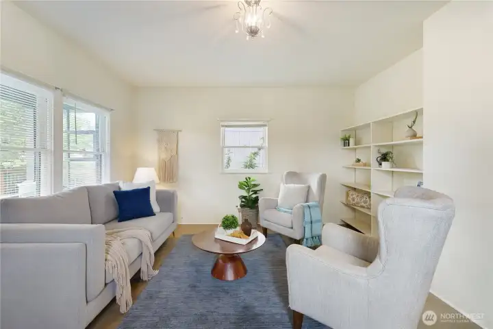 Lots of windows to the front room provide plenty of natural lighting