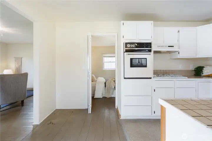 Bedroom off of the kitchen