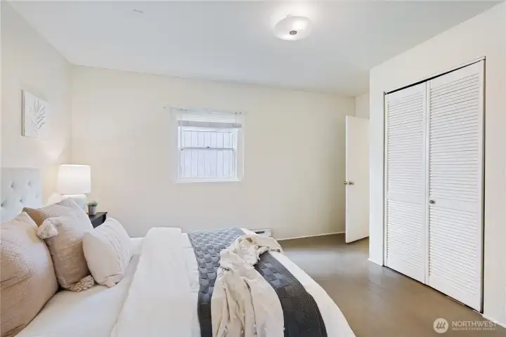 Primary features large closet and access to bathroom