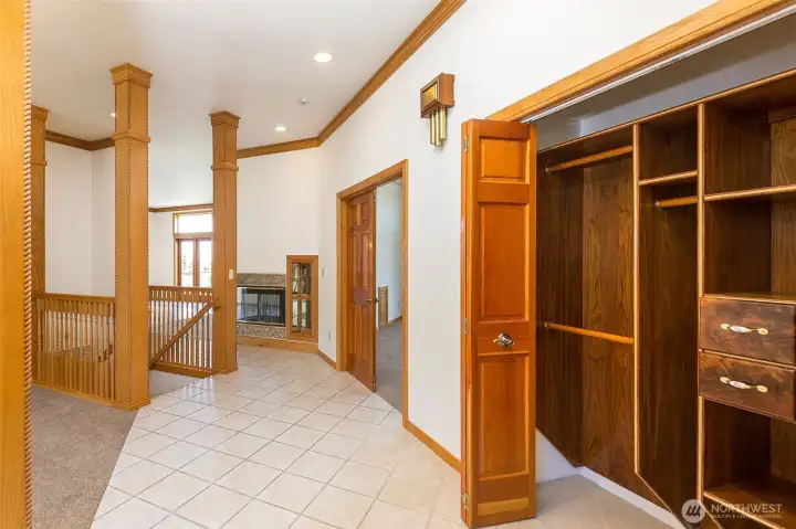 view from living room looking towards primary and family room