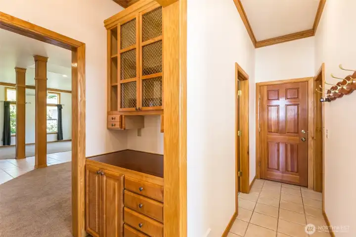 bar area and door to garage