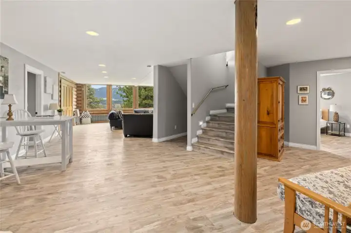 The fully finished lower level offers daylight basement views that are nearly as impressive as those on the main level.