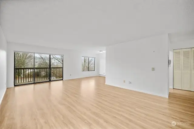 Light and bright living room with engineered hardwoods