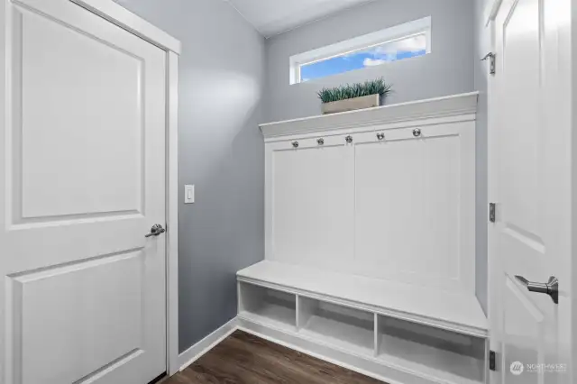 Mud Room! Door on the left goes to the Garage, door on the right is the walk-in closet.