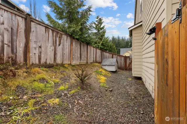 Hidden Gem! Your pup has a protected space to be safe and a built-in dog house stays with the property.