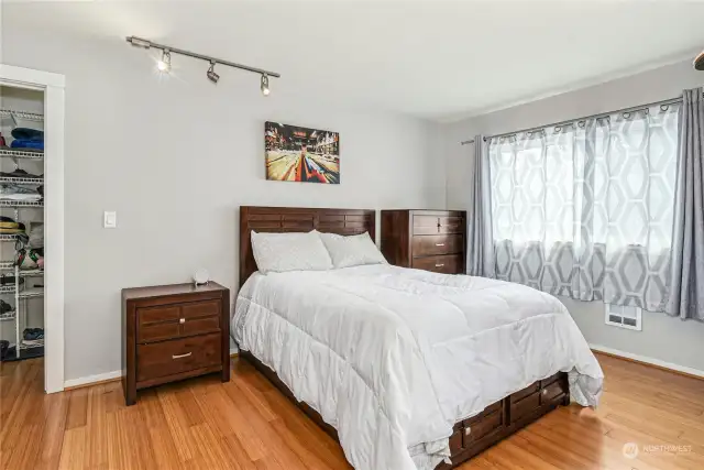 Bedroom with walk in closet and in unit laundry!