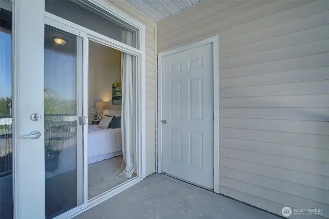 Private Balcony with storage.