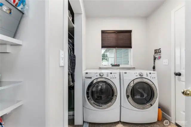 Laundry off the garage and kitchen area