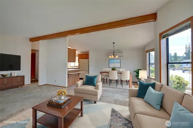 Virtually staged living room!