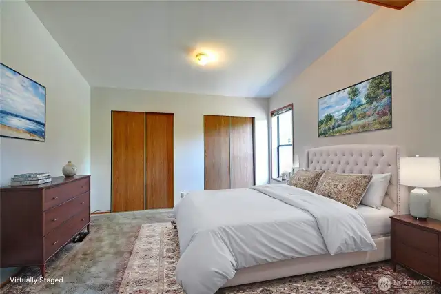 Virtually staged Primary Bedroom
