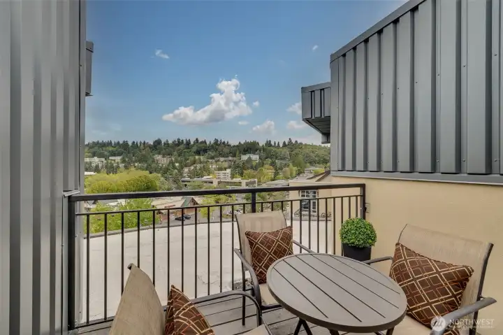 Private balcony off the office loft.