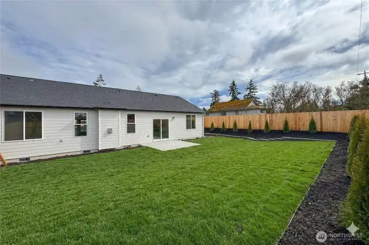 Fenced in back yard
