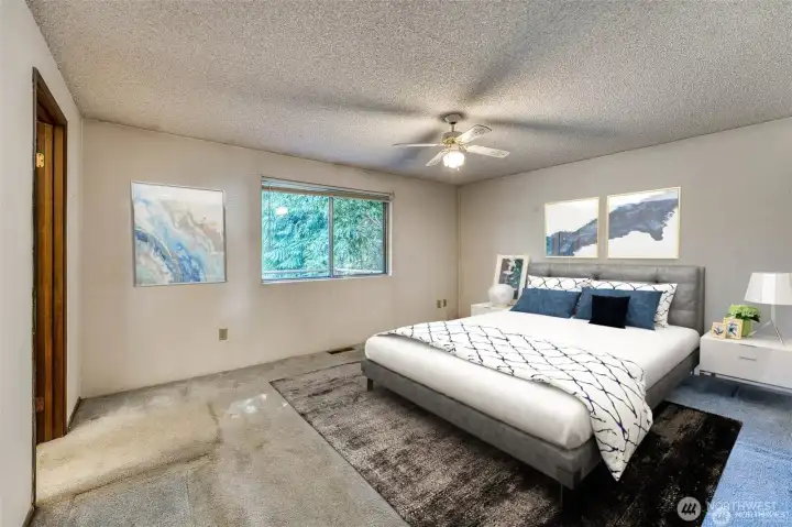 Virtually Staged primary bedroom.