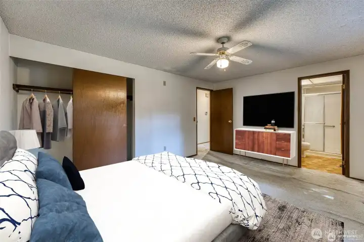 Virtually Staged primary bedroom.