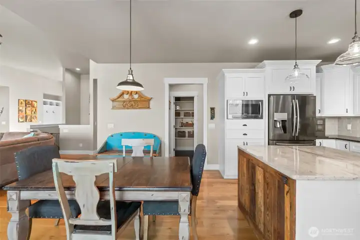 Walk-in pantry and access to garage