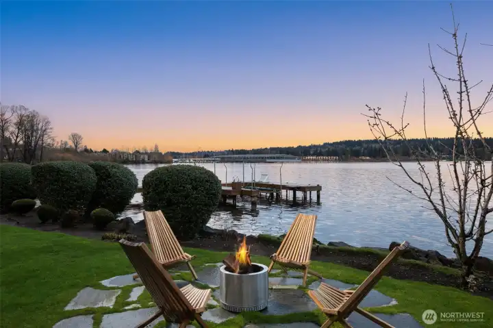 Gather around a lakeside fire pit and enjoy the sunsets.