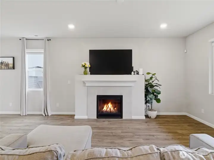 Gas fireplace focal point for a cozy living room
