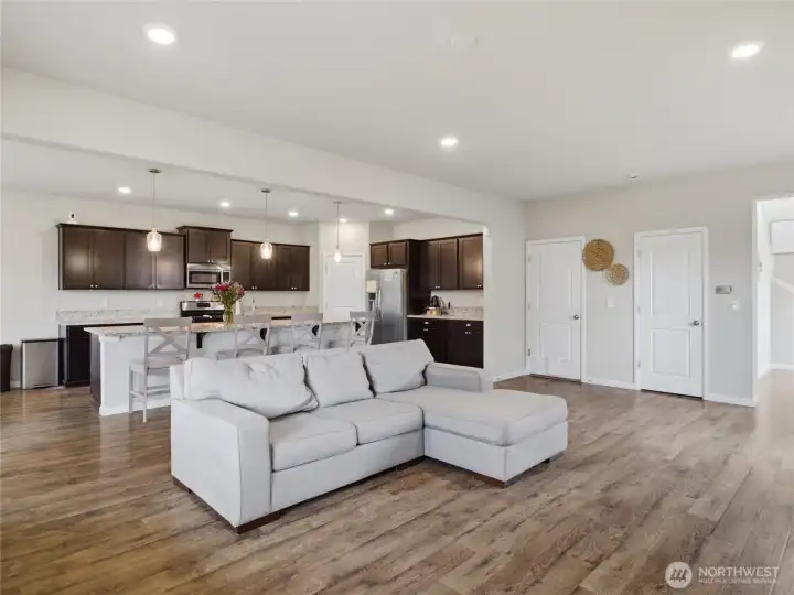 Flow and functionality downstairs- with a man door to the garage.