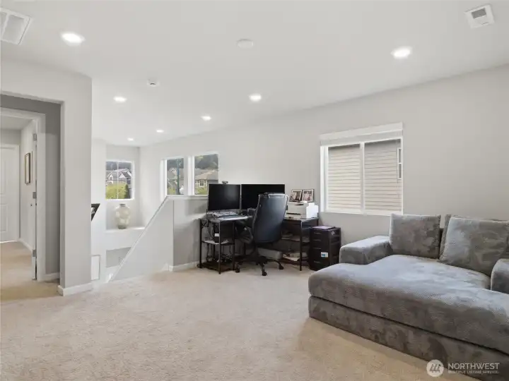 Upstairs loft provides a great bonus area with flexible, multi-purpose use to fit your lifestyle needs.