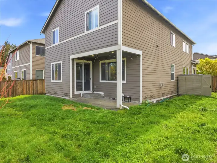 Fully fenced backyard